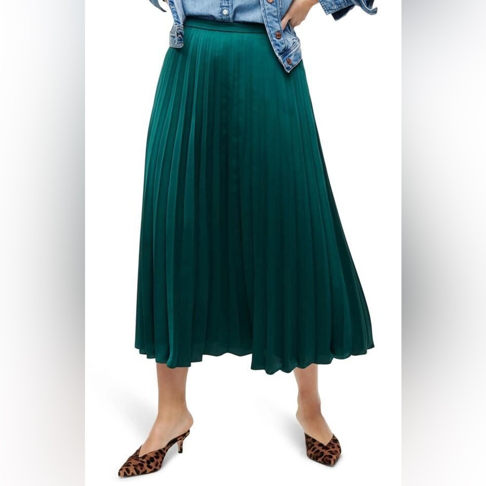 J. Crew Pleated Midi Skirt